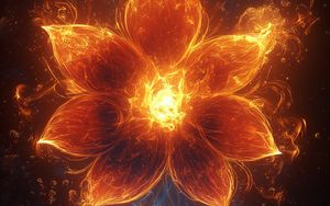 Preview wallpaper flower, flame, dark, art