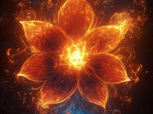 Preview wallpaper flower, flame, dark, art