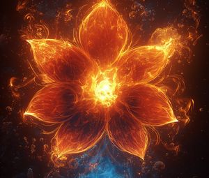 Preview wallpaper flower, flame, dark, art