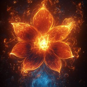 Preview wallpaper flower, flame, dark, art