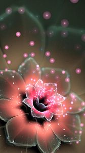 Preview wallpaper flower, fractal, abstraction, glare, shine