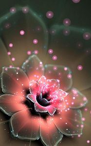 Preview wallpaper flower, fractal, abstraction, glare, shine