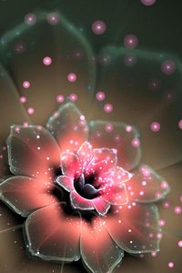 Preview wallpaper flower, fractal, abstraction, glare, shine