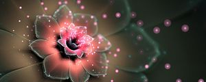 Preview wallpaper flower, fractal, abstraction, glare, shine