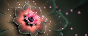 Preview wallpaper flower, fractal, abstraction, glare, shine