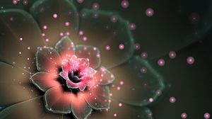 Preview wallpaper flower, fractal, abstraction, glare, shine