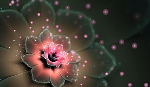 Preview wallpaper flower, fractal, abstraction, glare, shine