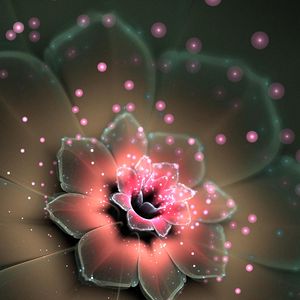 Preview wallpaper flower, fractal, abstraction, glare, shine