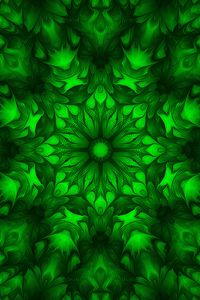 Preview wallpaper flower, fractal, kaleidoscope, background, green
