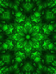 Preview wallpaper flower, fractal, kaleidoscope, background, green