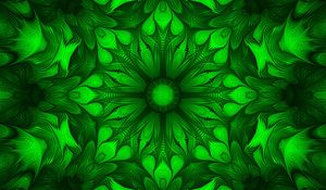Preview wallpaper flower, fractal, kaleidoscope, background, green