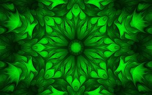 Preview wallpaper flower, fractal, kaleidoscope, background, green