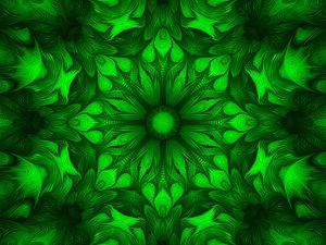 Preview wallpaper flower, fractal, kaleidoscope, background, green