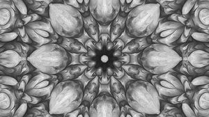 Preview wallpaper flower, fractal, kaleidoscope, background, gray