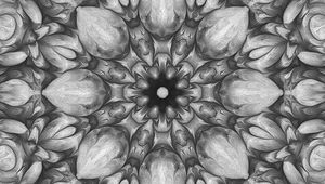 Preview wallpaper flower, fractal, kaleidoscope, background, gray