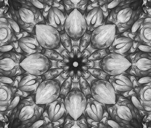 Preview wallpaper flower, fractal, kaleidoscope, background, gray