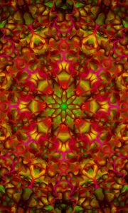 Preview wallpaper flower, fractal, kaleidoscope, background, glow