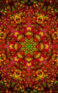 Preview wallpaper flower, fractal, kaleidoscope, background, glow