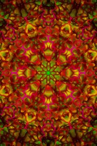 Preview wallpaper flower, fractal, kaleidoscope, background, glow