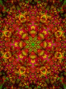 Preview wallpaper flower, fractal, kaleidoscope, background, glow