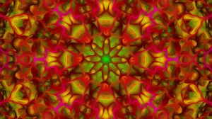 Preview wallpaper flower, fractal, kaleidoscope, background, glow