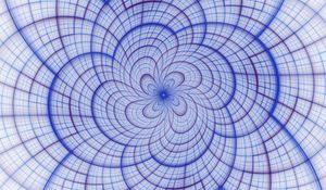 Preview wallpaper flower, fractal, lines, intersection, blue