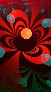 Preview wallpaper flower, fractal, red, ball