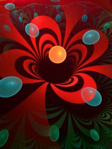 Preview wallpaper flower, fractal, red, ball