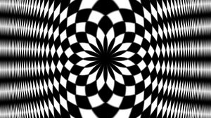 Preview wallpaper flower, fractal, shapes, black and white