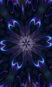 Preview wallpaper flower, glow, circle, pattern, blue