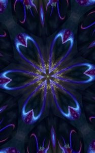 Preview wallpaper flower, glow, circle, pattern, blue