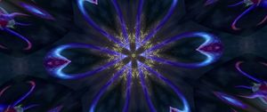 Preview wallpaper flower, glow, circle, pattern, blue