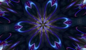Preview wallpaper flower, glow, circle, pattern, blue