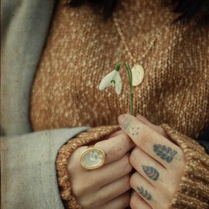Preview wallpaper flower, hands, rings, tattoo