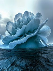 Preview wallpaper flower, iceberg, sea, blue