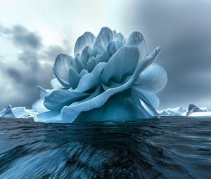 Preview wallpaper flower, iceberg, sea, blue