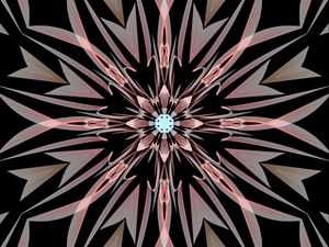 Preview wallpaper flower, kaleidoscope, shapes, abstraction, background