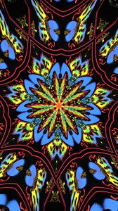 Preview wallpaper flower, kaleidoscope, shapes, abstraction