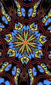 Preview wallpaper flower, kaleidoscope, shapes, abstraction