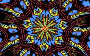 Preview wallpaper flower, kaleidoscope, shapes, abstraction