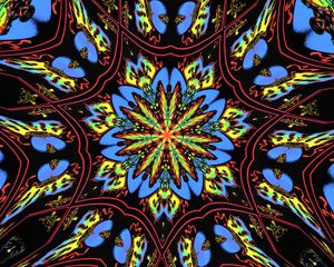 Preview wallpaper flower, kaleidoscope, shapes, abstraction