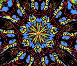 Preview wallpaper flower, kaleidoscope, shapes, abstraction