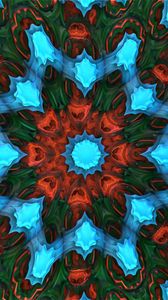 Preview wallpaper flower, kaleidoscope, shapes, abstraction, bright