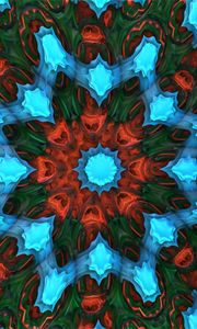 Preview wallpaper flower, kaleidoscope, shapes, abstraction, bright