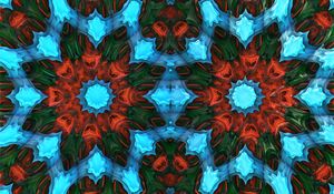 Preview wallpaper flower, kaleidoscope, shapes, abstraction, bright