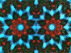 Preview wallpaper flower, kaleidoscope, shapes, abstraction, bright