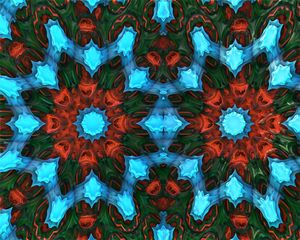 Preview wallpaper flower, kaleidoscope, shapes, abstraction, bright