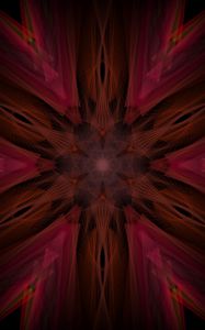 Preview wallpaper flower, kaleidoscope, shapes, abstraction, dark