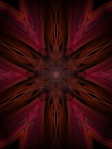 Preview wallpaper flower, kaleidoscope, shapes, abstraction, dark