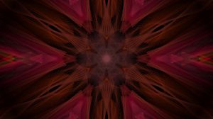 Preview wallpaper flower, kaleidoscope, shapes, abstraction, dark